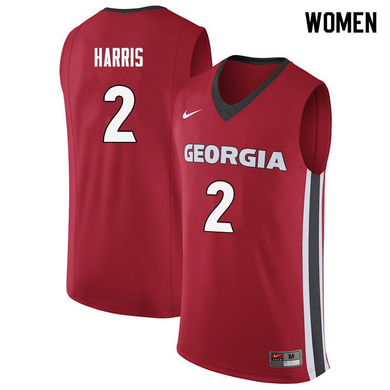 Women #2 Jordan Harris Georgia Bulldogs College Basketball Jerseys Sale-Red - Click Image to Close
